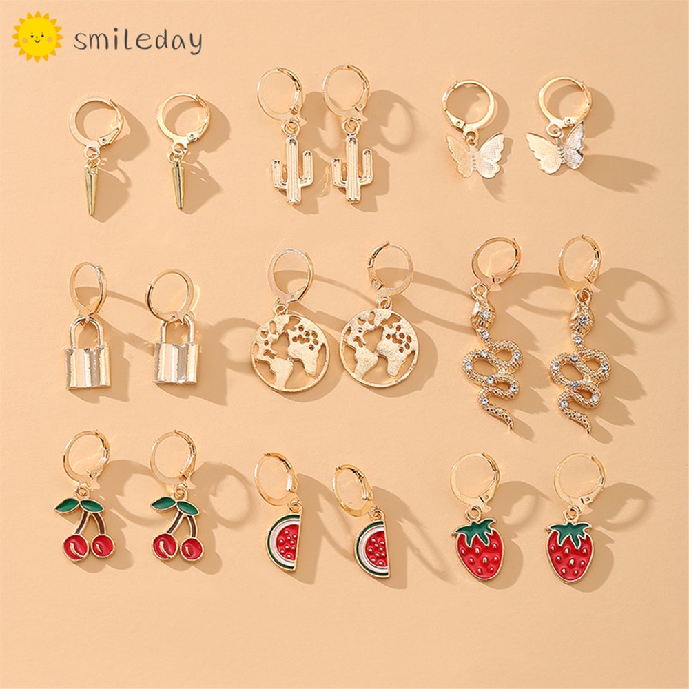 Set 9 đôi khuyên tai phong cách boho cổ điển thời trang cho nữ