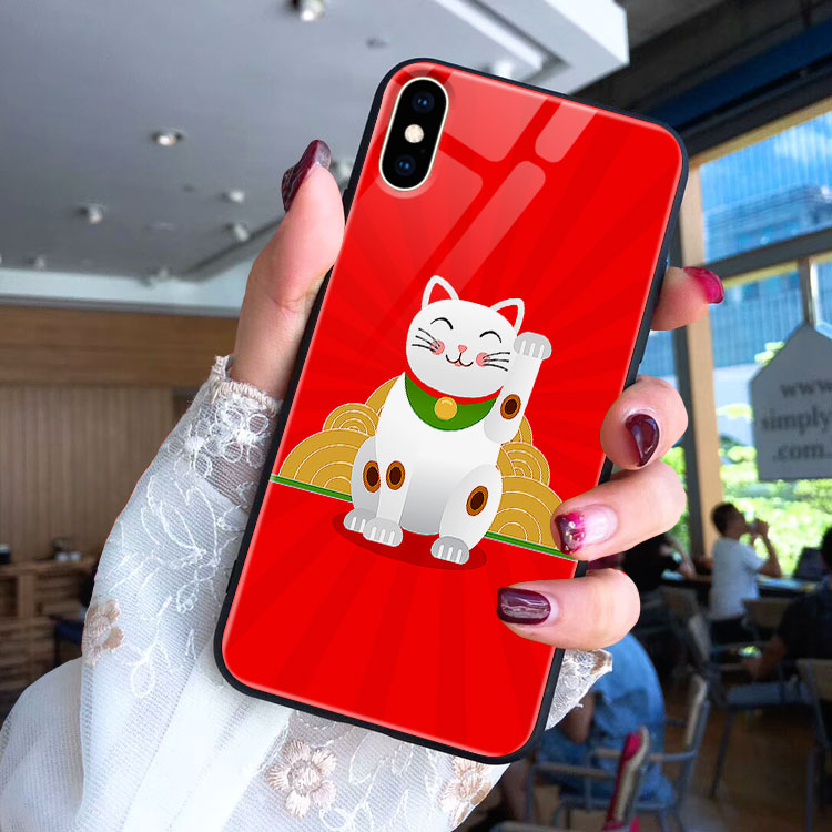 Ốp Đt Dễ Thương Iphone 8 Plus In Hình Mèo Thần Tài PHONECASEP Cho Iphone 12 11 Pro Max Xs Max Xr Xs 7 8 Plus Se