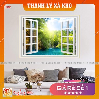 Tranh dán tường 3d Cửa Sổ - CS01 Tranh 3D Không Gian Sống - Song Long Decor