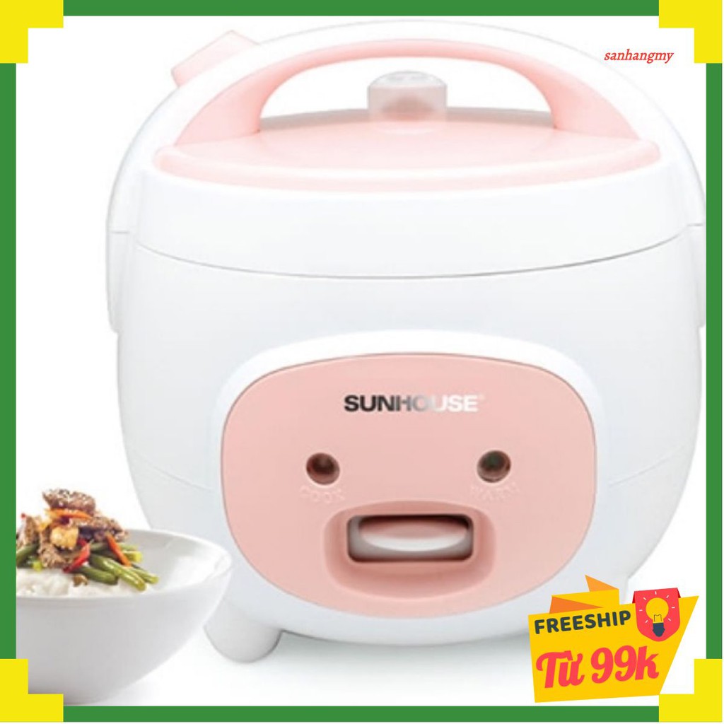 Nồi Cơm Điện Sunhouse 1,2l SHD8217W - hàng chính hãng nấu cơm ngon