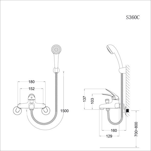 Sen tắm nóng lạnh S360C/CP Caesar (đủ bộ)