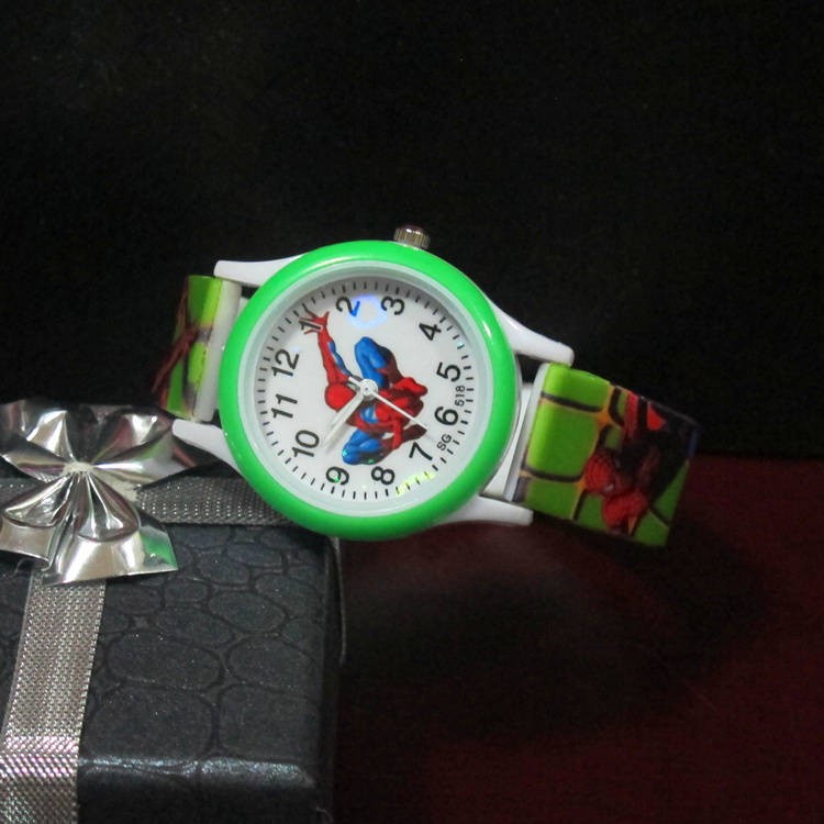 đồng hồ Mua 3 tặng 1 Đồng hồ dành cho trẻ em chính hãng Boy Girl Leather Square Carton Works Pupils Spider Man Watch | BigBuy360 - bigbuy360.vn