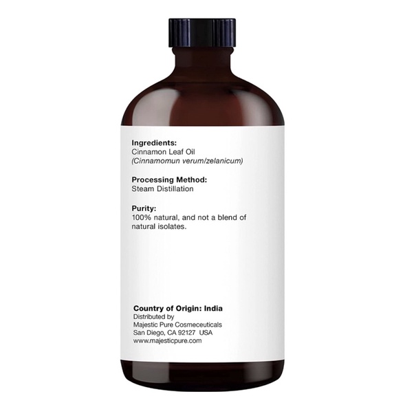 Tinh dầu lá quế 100% tự nhiên Maajestic Pure Cinnamon Essential Oil 118ml USA