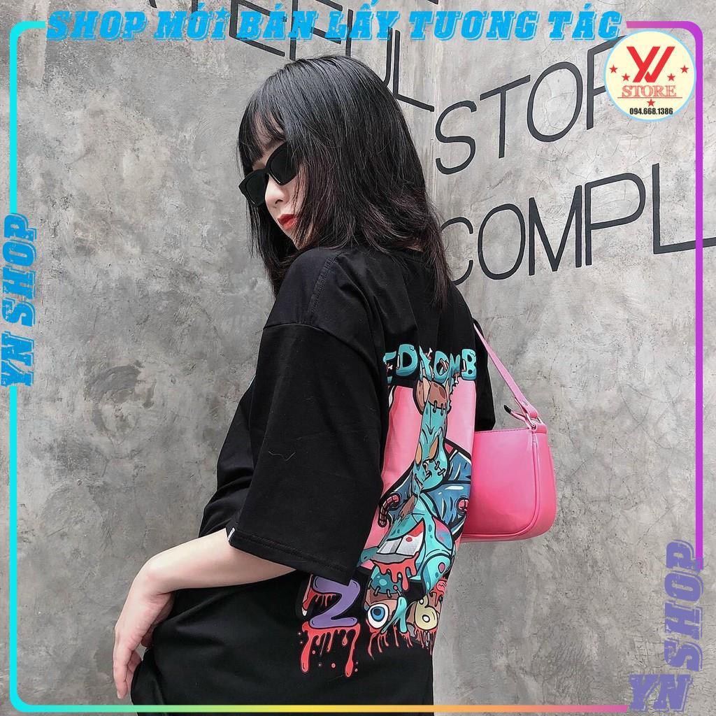 Áo Thun Tay Lỡ Unisex - Áo phông Nam Nữ Form Rộng TEDDY ZOMBILE 2 Màu Siêu Hot - YNSHOP