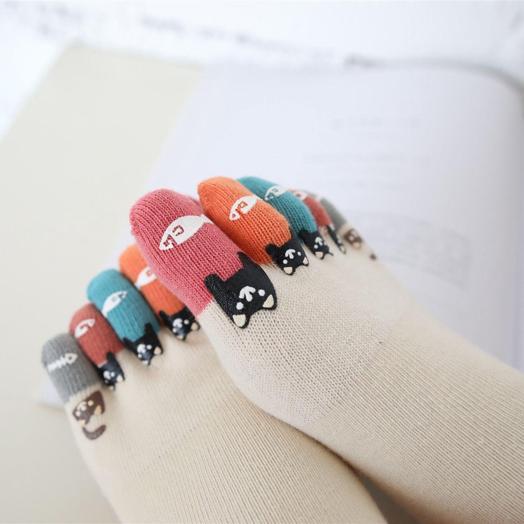 YVE Tất Xỏ Ngón Họa Tiết Hoạt Hình