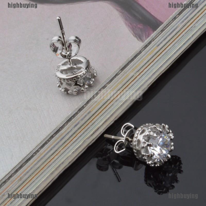 Bông Tai Xi Mạ Bạc Đính Đá Zircon