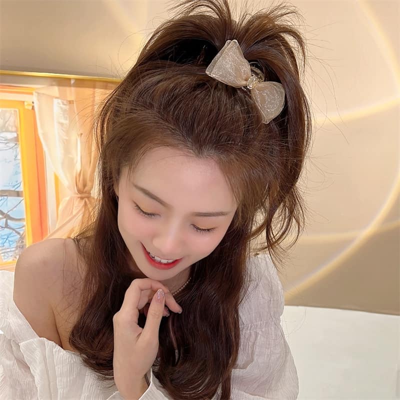 Kẹp tóc đính nơ thời trang cho nữ phong cách Hàn Quốc