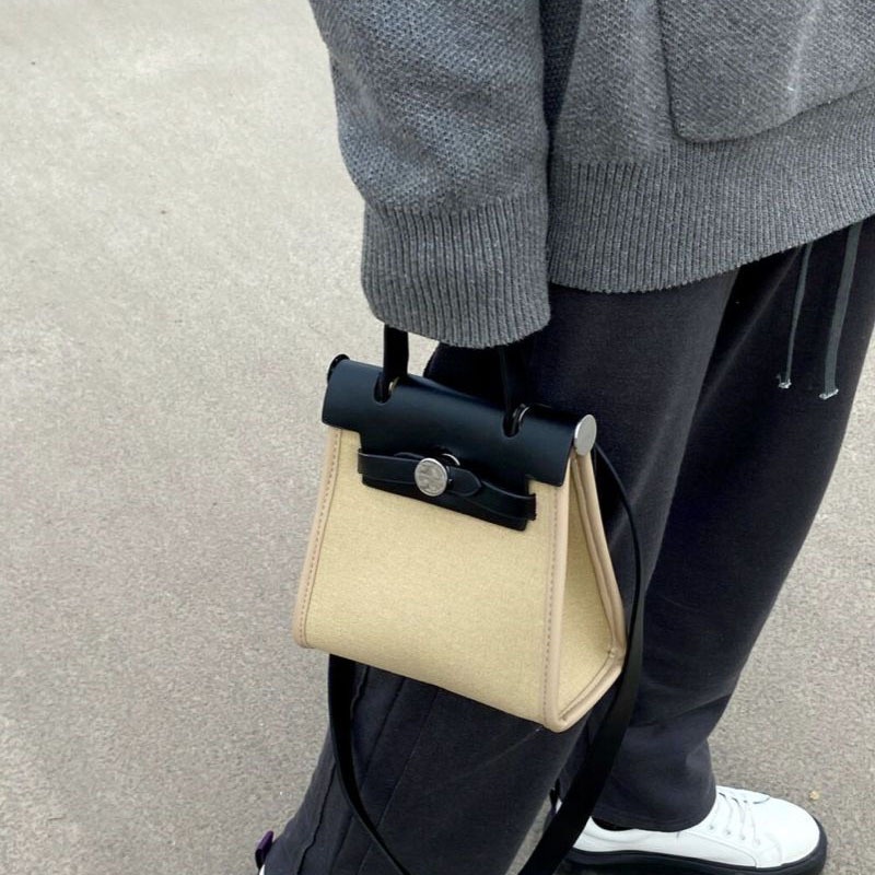 Túi Đeo Chéo Bằng Vải canvas Dáng Vuông Nhỏ Phong Cách Hàn Quốc 2022 Mới