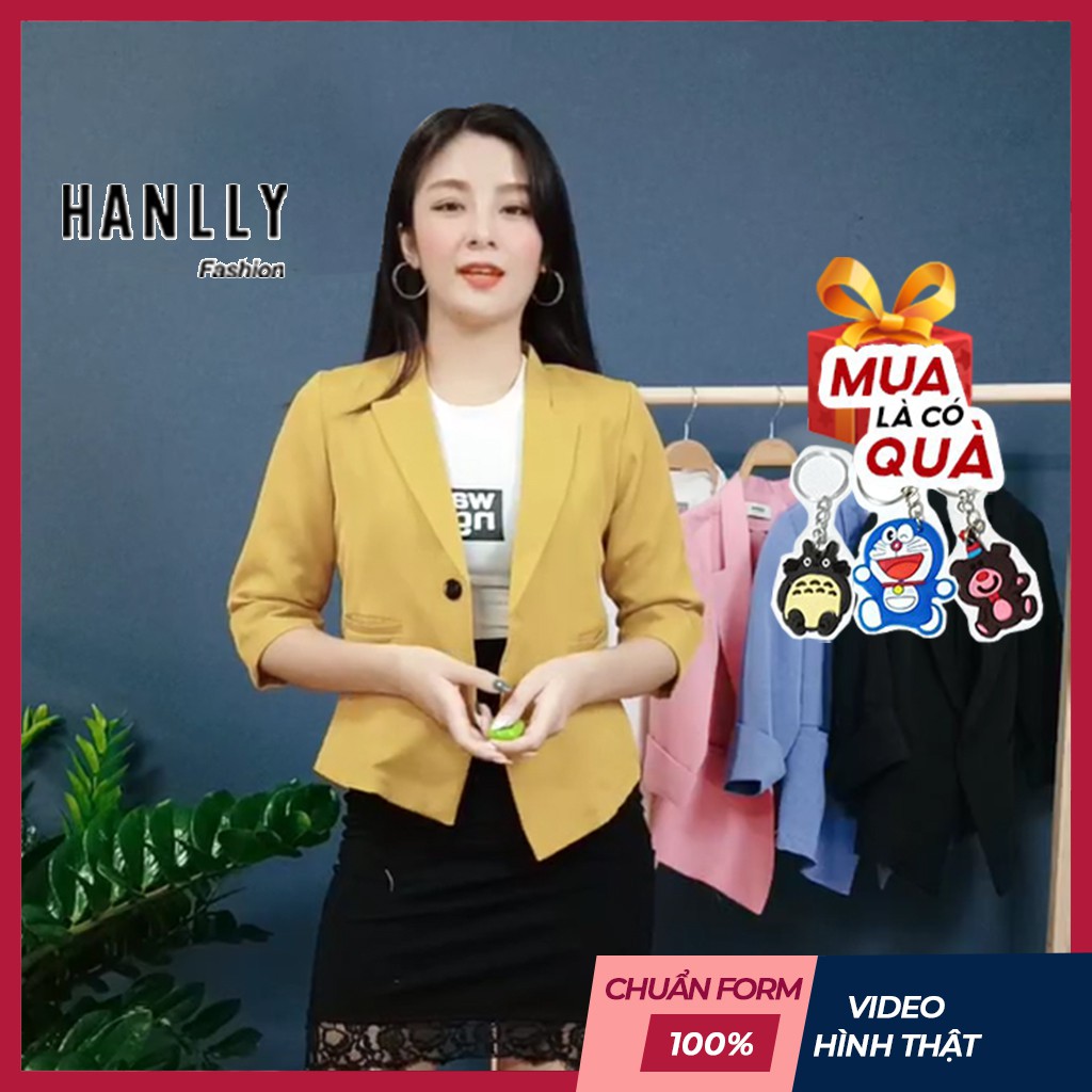 Áo vest nữ công sở tay lỡ chất tuytsi cao cấp - 5 màu: Đen Xanh Hồng Trắng Vàng - Thời Trang Nữ Hanlly Fashion - AO39 | BigBuy360 - bigbuy360.vn