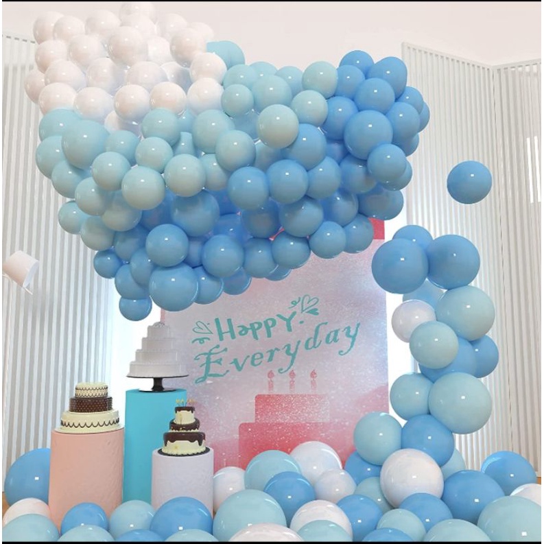 Set 6 bóng bay XANH DƯƠNG pastel lộng lẫy trang trí tiệc cưới, sinh nhật đẹp giá rẻ🔥