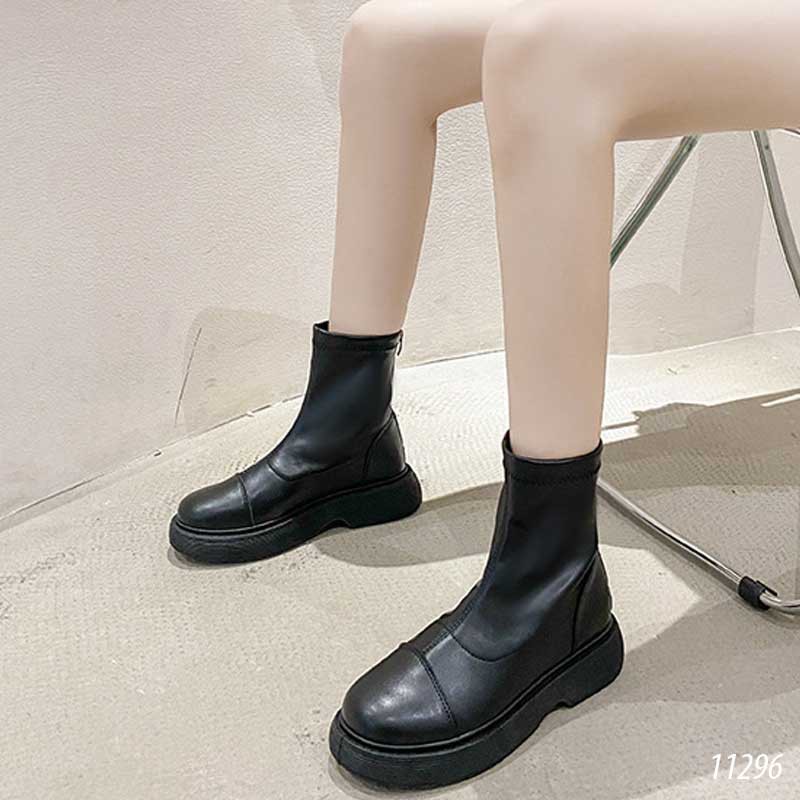 Giày boots da cổ cao nữ 11296