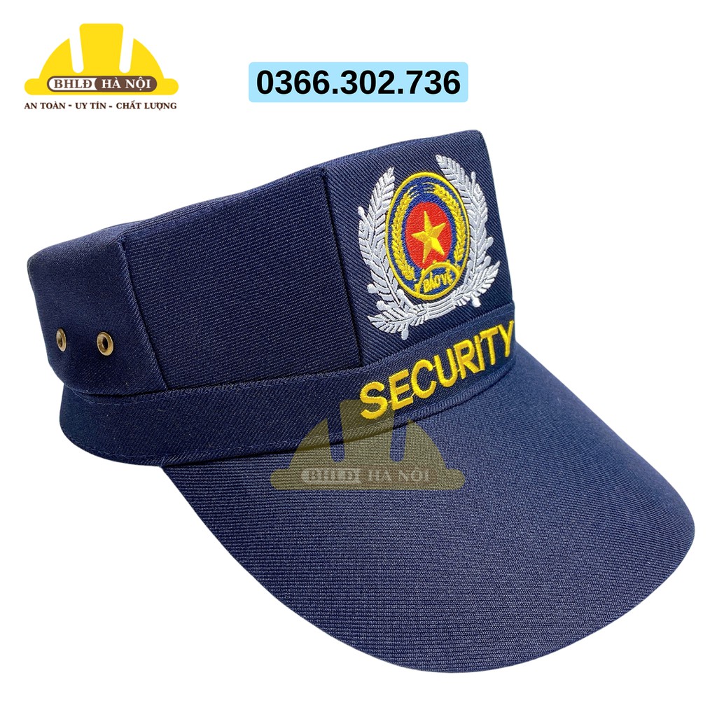 Mũ/nón bảo vệ 3 cạnh thêu sao tùng SECURITY