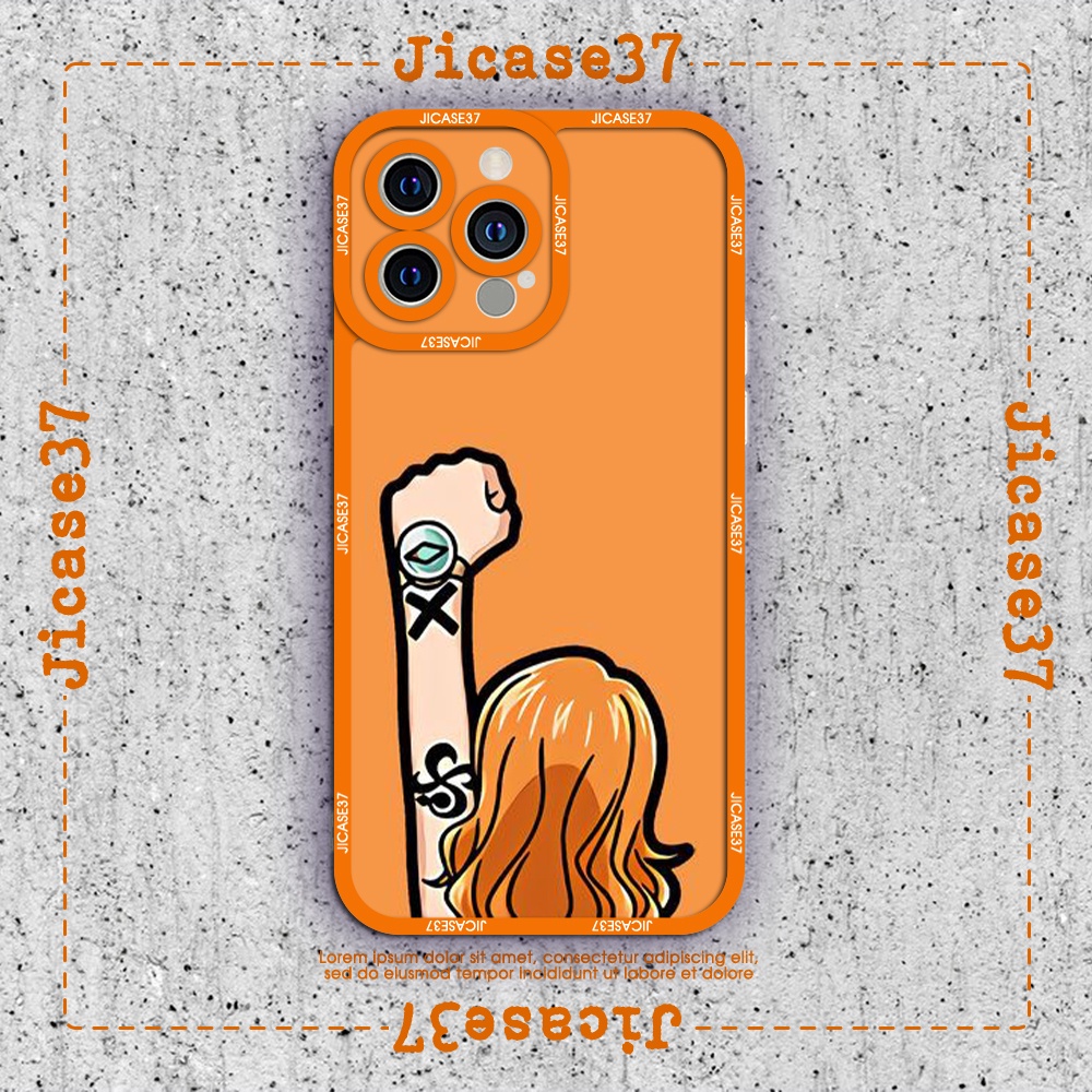 Ốp lưng iphone cạnh vuông Jicase Nami mũ rơm One Piece 6plus/6s/6splus/7/7plus/8/8plus/x/xs/11/12/pro/max/plus/promax