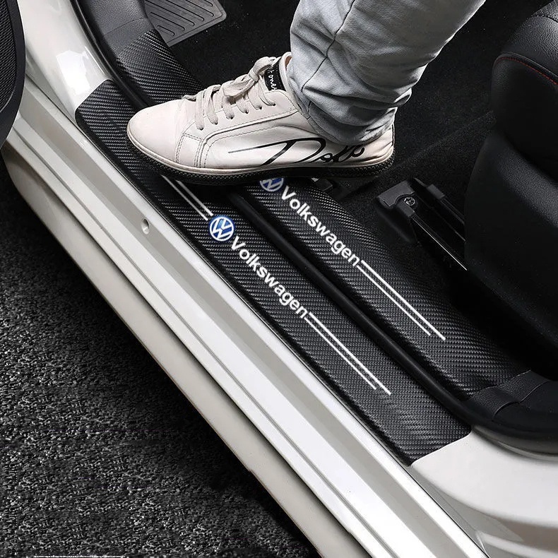 1 Bộ Sticker Dán Cửa Xe Hơi Hyundai Accent I10 i20 Elantra Sonata IX35 Tucson Bằng Sợi Carbon