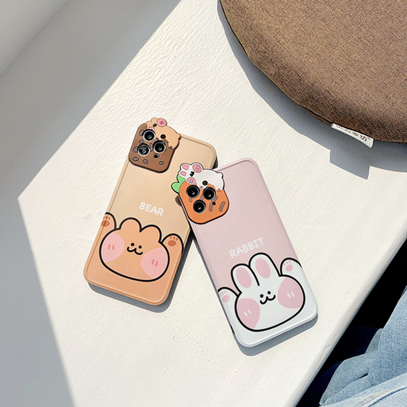 Ốp Điện Thoại Hình Gấu Và Thỏ Đáng Yêu Cho Iphone 12 Pro Max 11 Pro Max X Xr Xs Max Xr 8 7 Plus | BigBuy360 - bigbuy360.vn