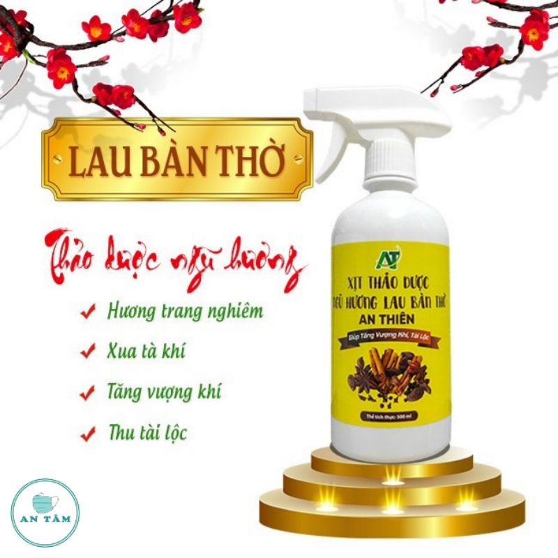 Nước thơm lau bàn thờ 500ml, bao sái, lau đồ thờ cúng, hương thơm trang nghiêm, xua đuổi uế khí, gia tăng tài lộc