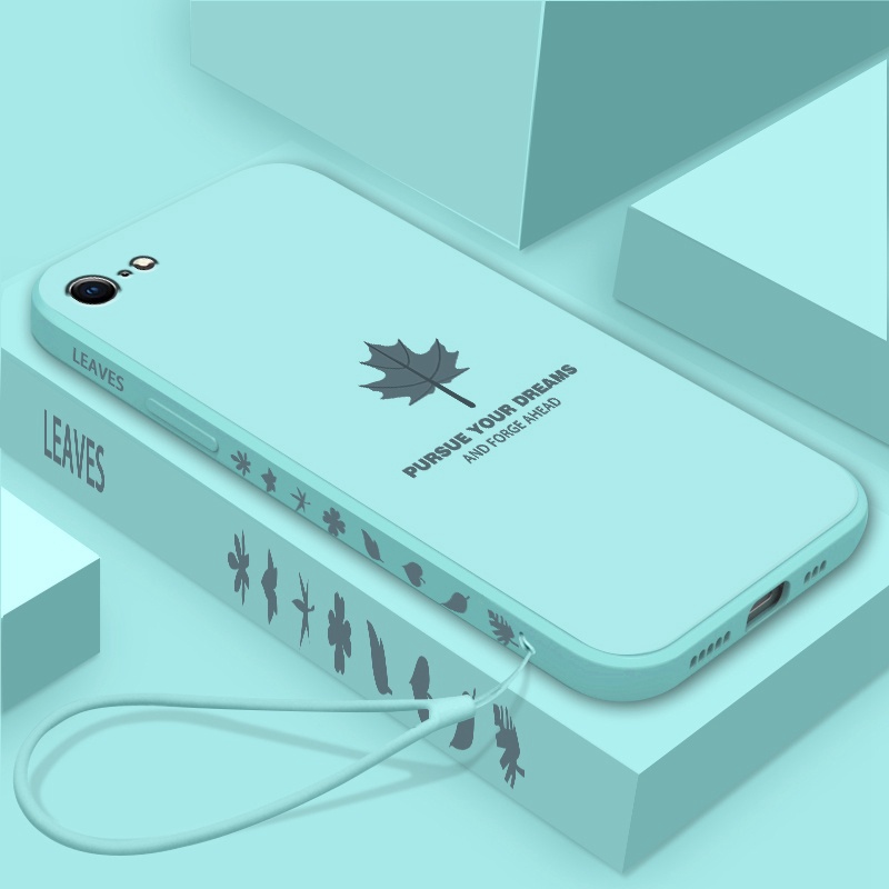 Ốp điện thoại hình lá phong có dây đeo thích hợp cho IPHONE 13 PRO 13 PRO MAX 11 11PRO 11PRO MAX 12 12PRO 12PRO MAX 7 8