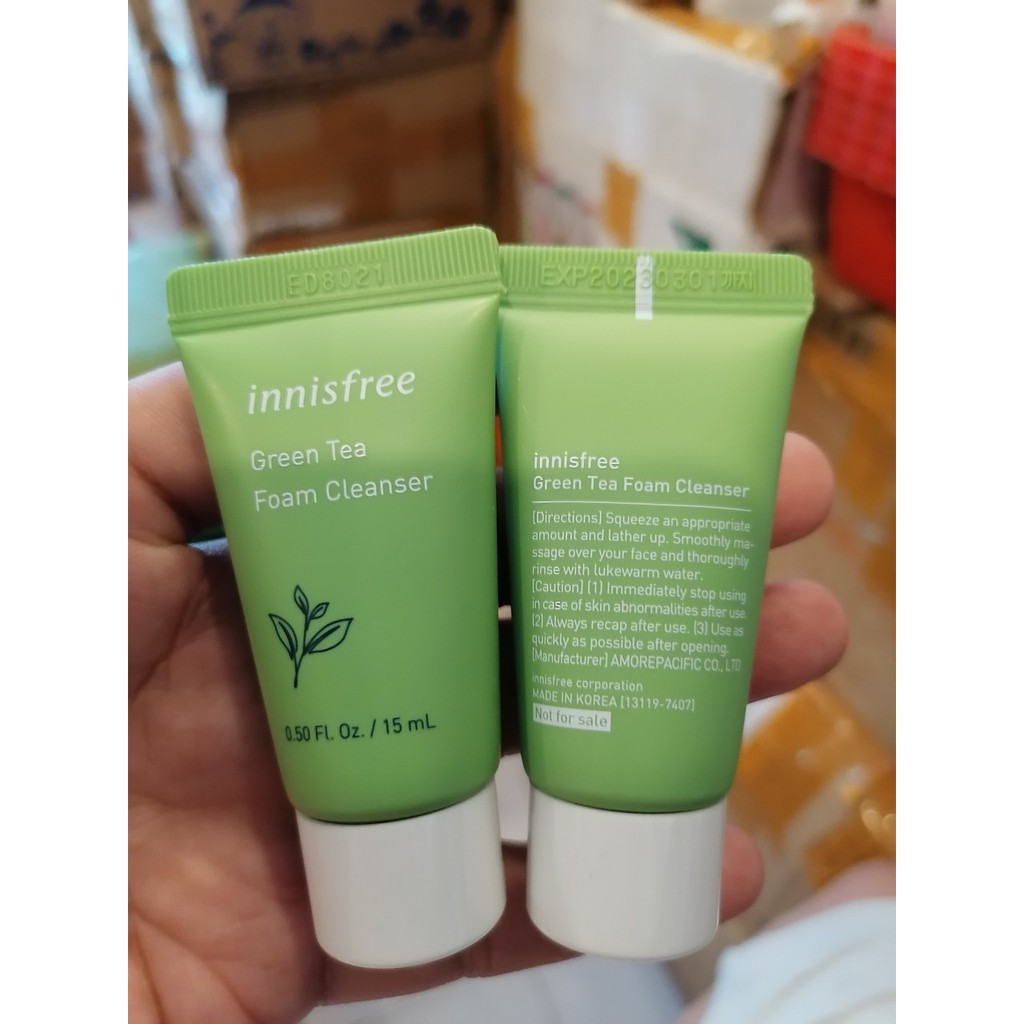 Sữa rửa mặt làm sạch innisfree Green Tea Foam Cleanser 15ml