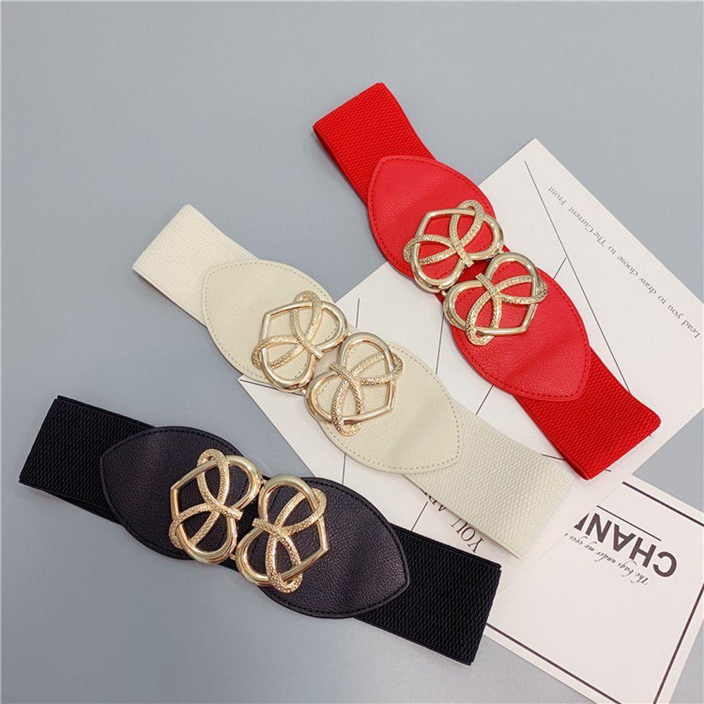 Thắt Lưng Bản Rộng Khóa Kim Loại Kiểu Vintage Thanh Lịch Cho Nữ