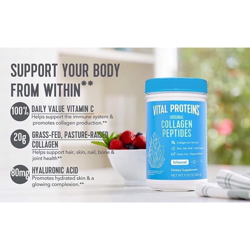 Bột Vital Proteins collagen peptides .bill mỹ