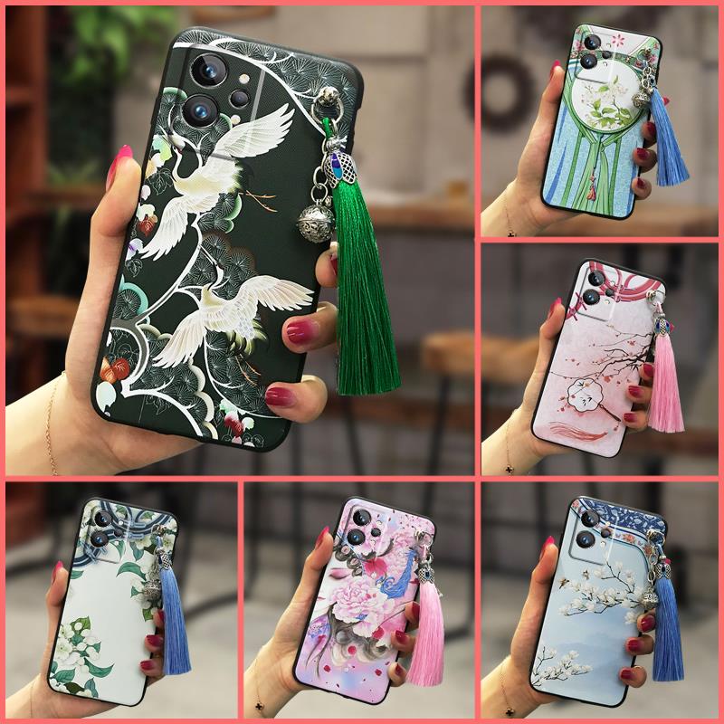 Ốp Điện Thoại TPU Thiết Kế Xinh Xắn Kiểu Trung Quốc Kèm Dây Tua Rua Chống Vỡ/ Bụi Bẩn Cho OPPO Realme GT2 Pro 5G