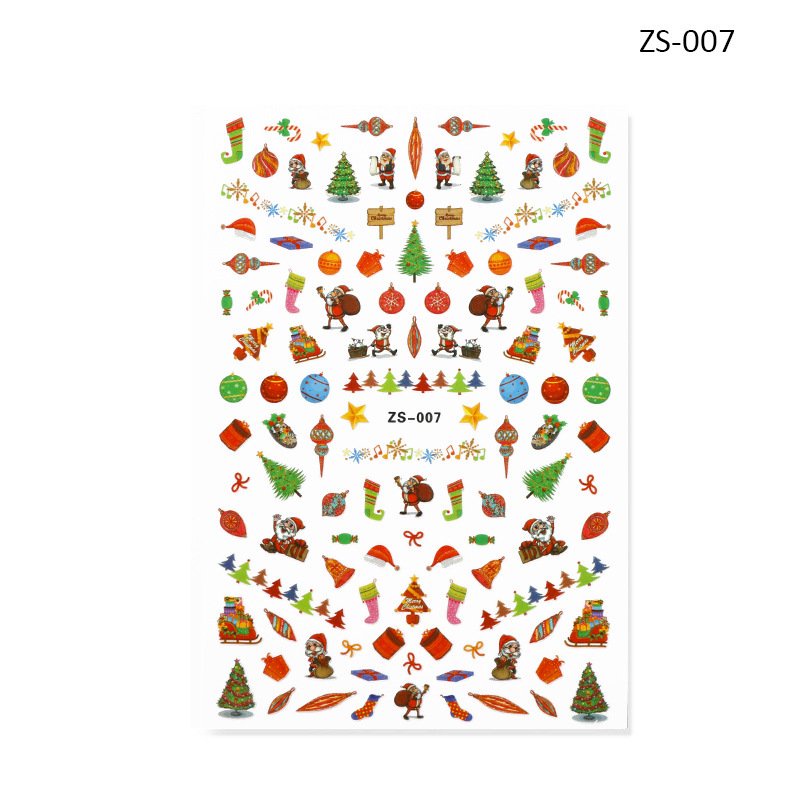 Sticker Trang Trí Móng Noel Mã ZS