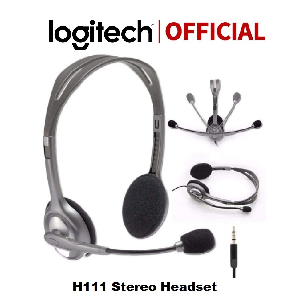 Tai nghe có dây Logitech H111 1 giắc 3.5mm cho cả phone và mic - Hàng chính hãng