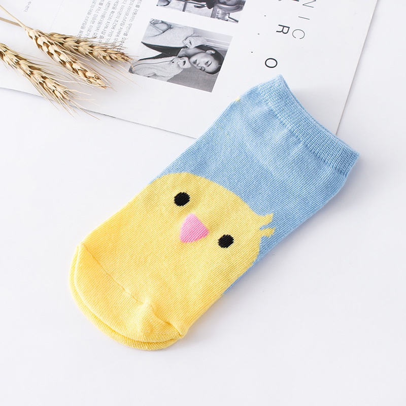 Vớ cotton Ống Ngắn Thẳng Họa Tiết Hoạt Hình Dễ Thương Phong Cách Hàn Quốc Thời Trang Mùa Hè Cho Nữ