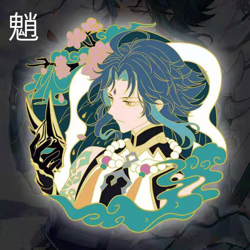 Ghim Cài Áo Kim Loại Hình Nhân Vật Anime Ganyu Keqing Xiao Hutao