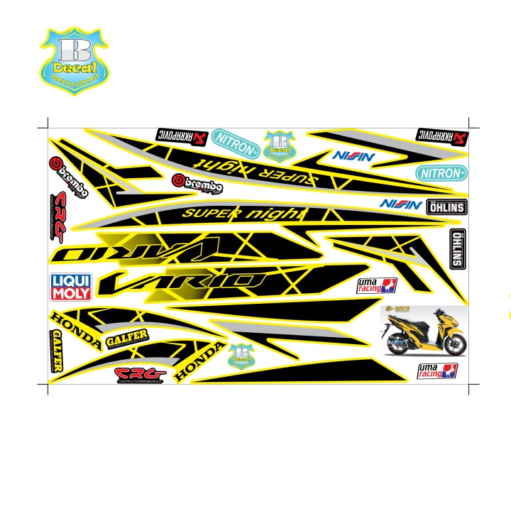 ( Quí khách vui lòng mang ra tiệm cho thợ dán ) Tem vario 150 30278 vàng