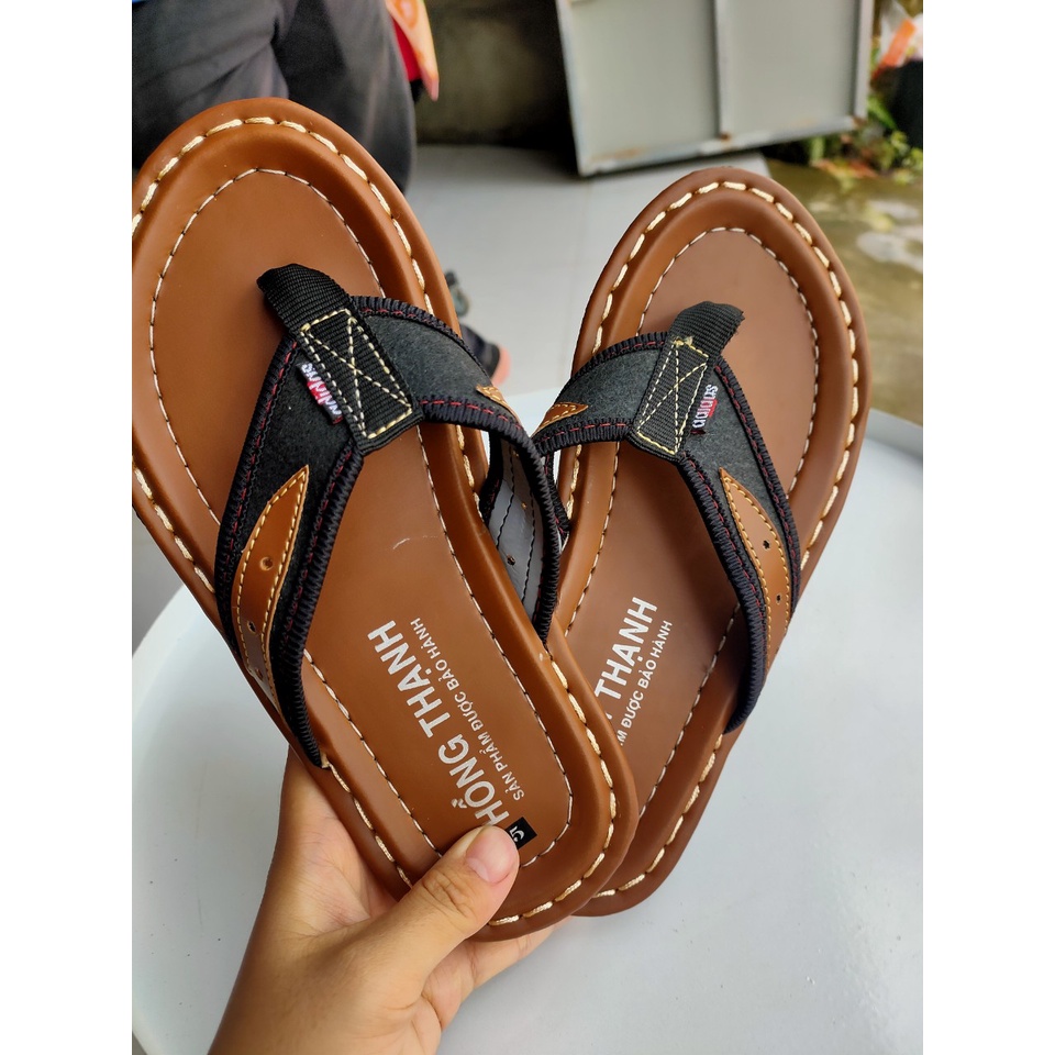 (XẢ KHO)Dép Kẹp Da Nam Cao Cấp Mẫu Mới Siêu Đẹp Hồng Thạnh from lớn