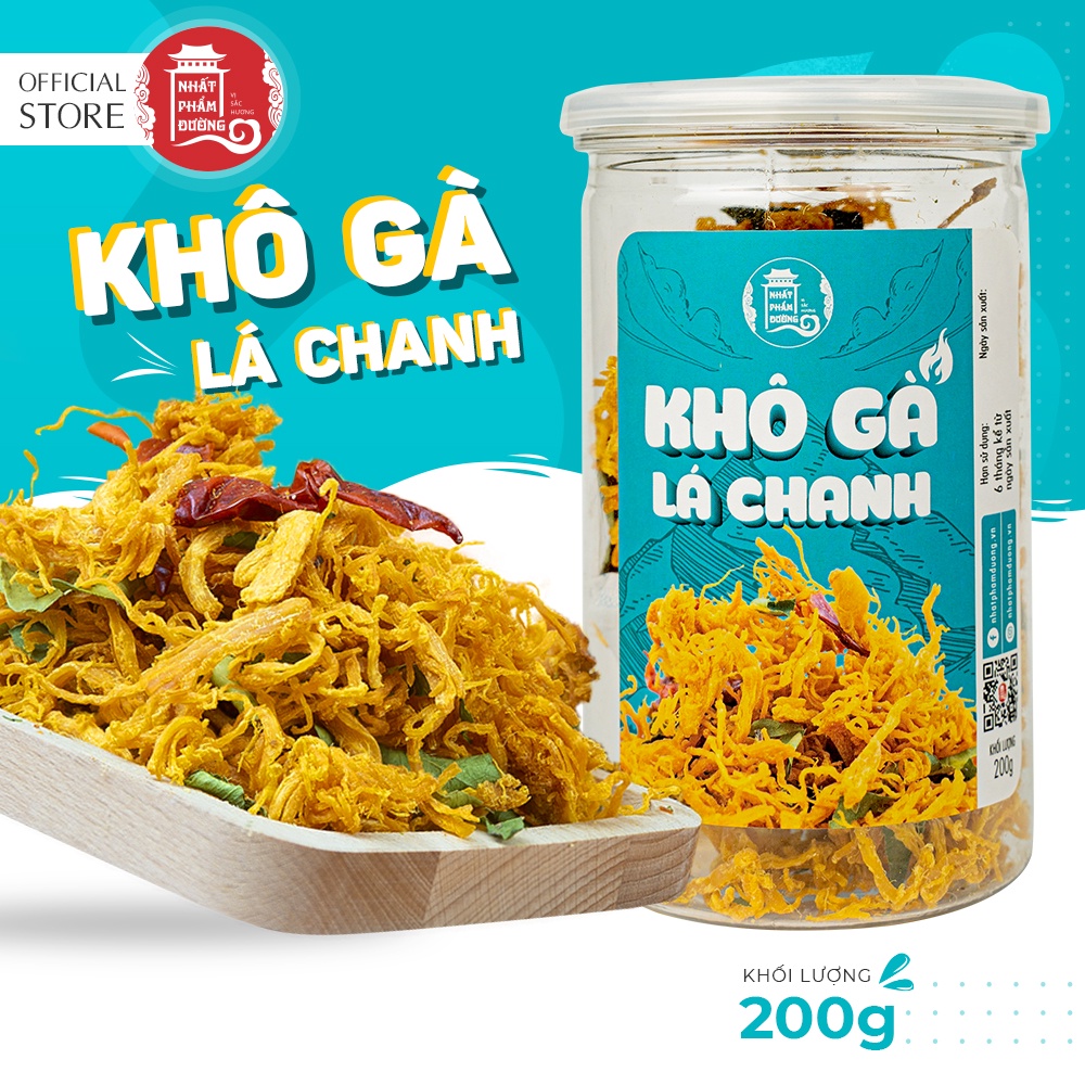 Khô gà lá chanh 200g Nhất Phẩm Đường đồ ăn vặt gà xé