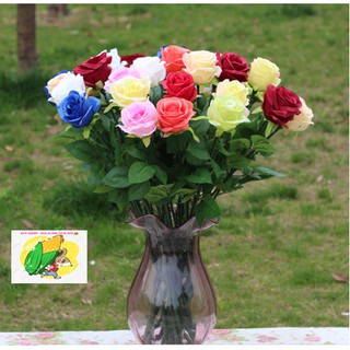 HOA HỒNG NHUNG GIẢ [GIỐNG THẬT 99%] NHÂN TẠO TRANG TRÍ VALENTINE