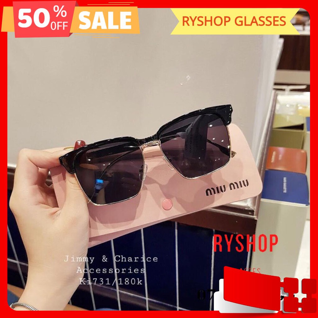 📛FREESHIP📛 Kính Mát Nam Nữ Hàn Quốc Gọng Kim Loại Kiểu Vuông Cao Cấp HOT TREND - RyShop