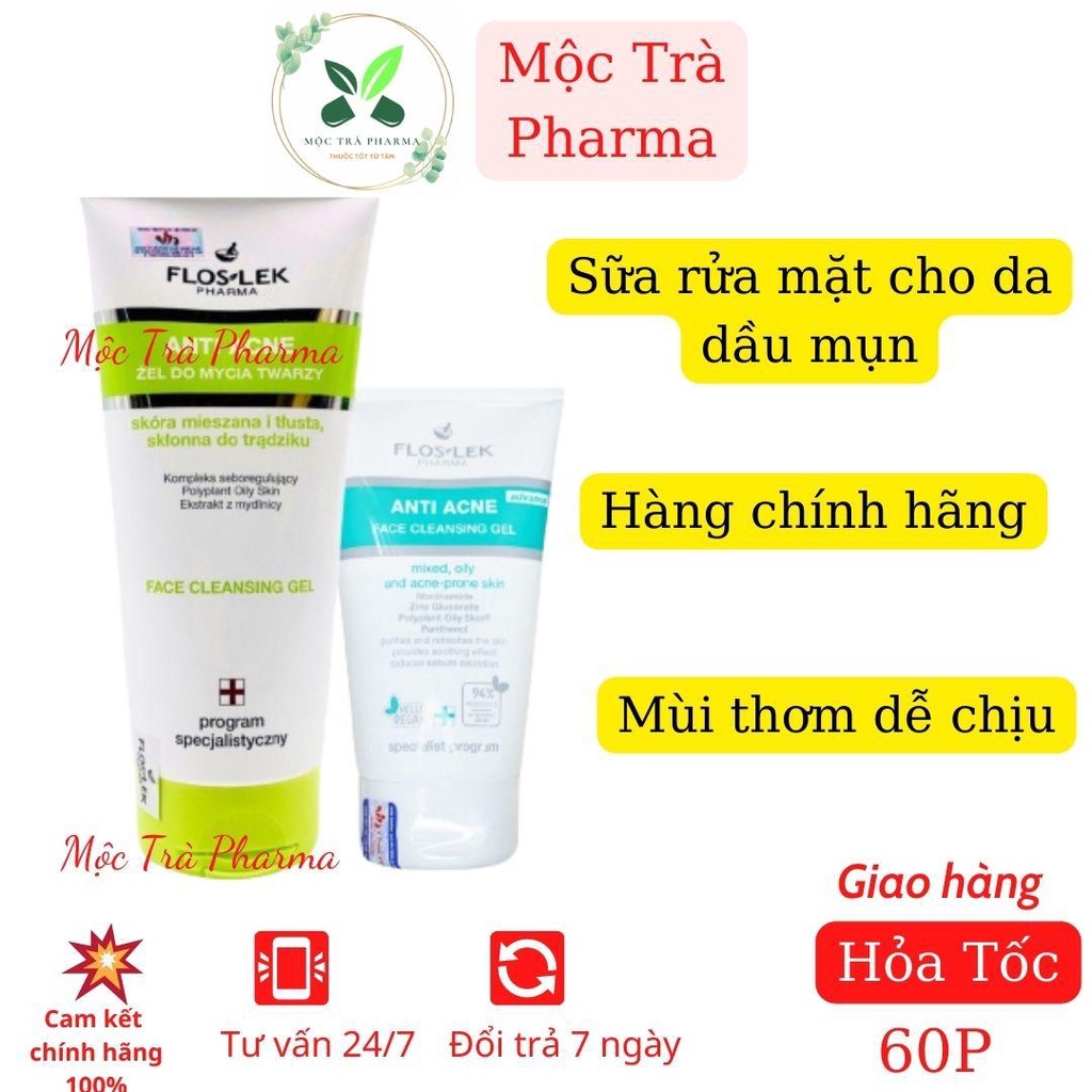 [Chính hãng] Sữa rửa mặt Floslek dành cho da dầu mụn giúp làm sạch sâu bụi bẩn bã nhờn