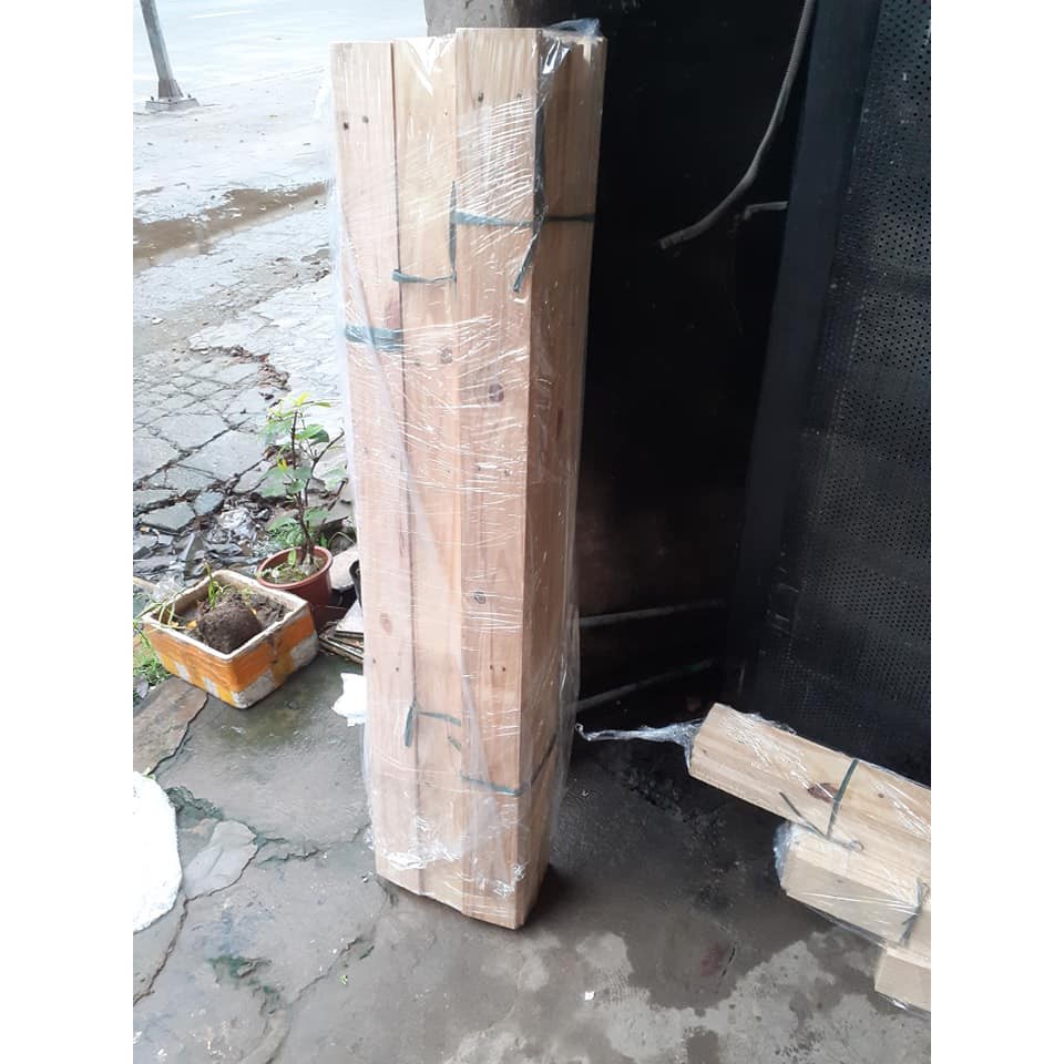 10 nan gỗ thông pallet dài 1,3m Diy - Nẹp Gỗ ốp tường - Nẹp Đóng kệ treo cây ban công HP Decor