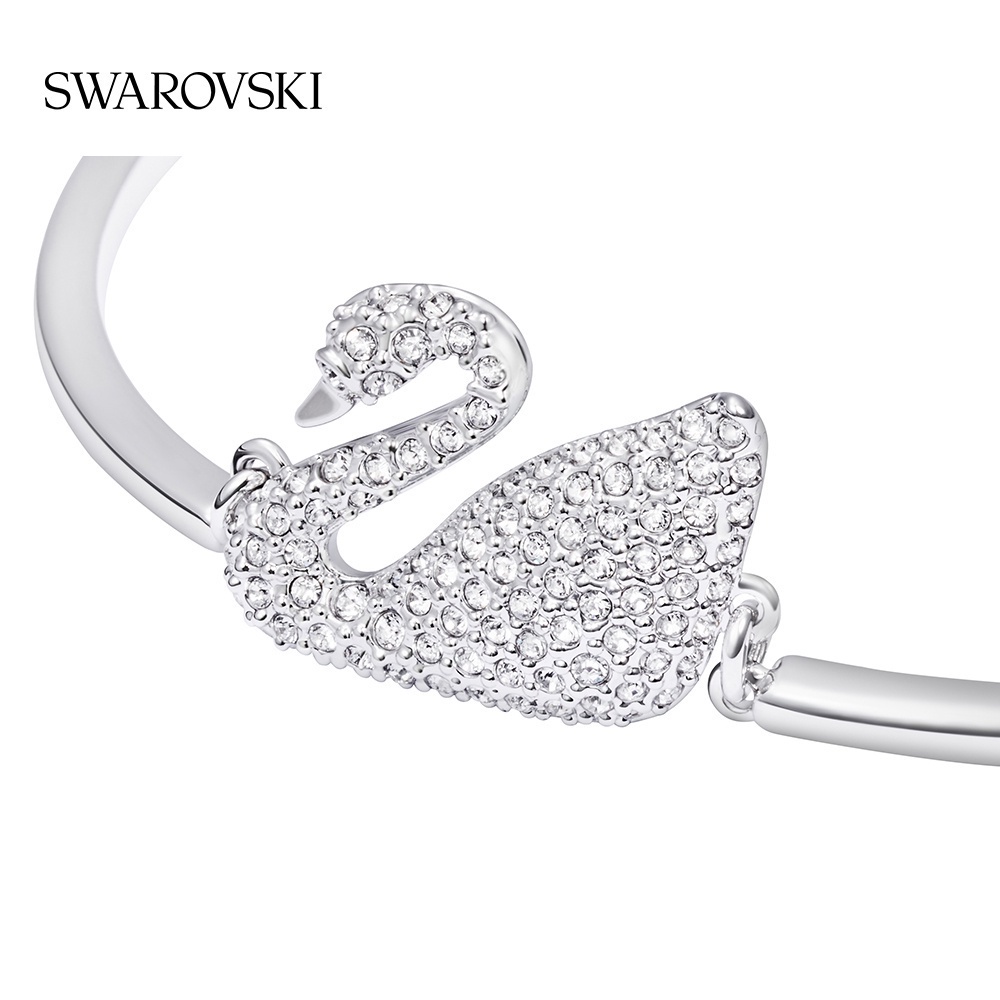 Vòng Đeo Tay Họa Tiết Thiên Nga Đính Đá Pha Lê Sáng Bóng Thời Trang Swarovski