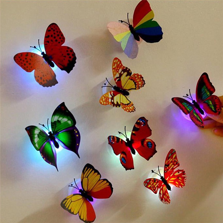 Đèn LED ban đêm LED bướm lãng mạn đầy màu sắc mới Đèn trang trí phòng tại nhà