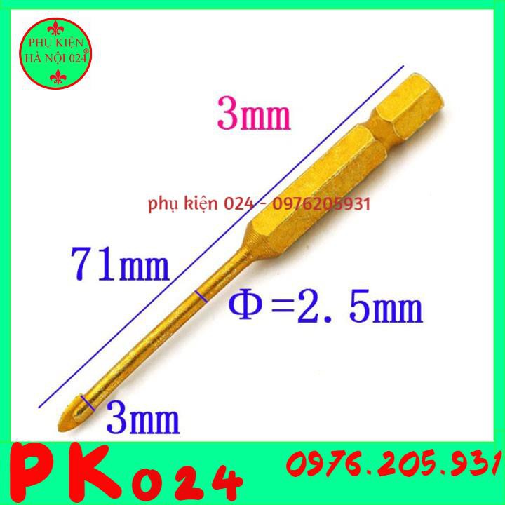 Bộ 7 Mũi Khoan Tam Giác Mạ Titan Khoan Tường - Thủy Tinh - Bê Tông Đa Chức Năng từ 3-12mm