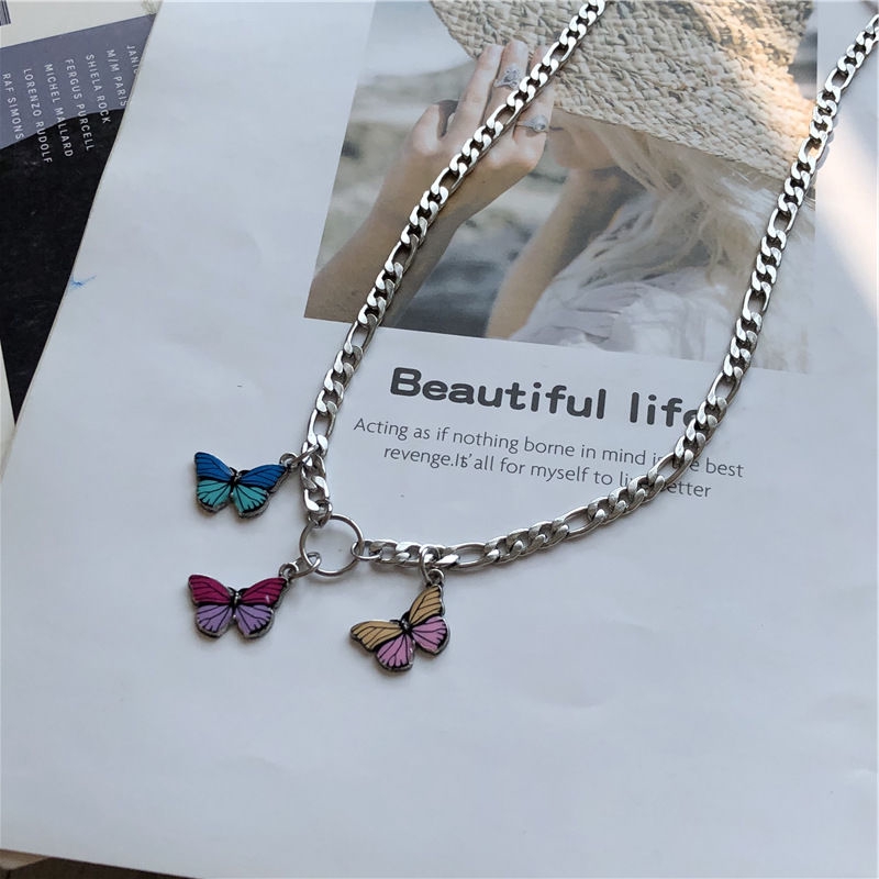 Vòng Cổ Gắn Mặt Hình Bướm Cá Tính Phong Cách Hip-Hop