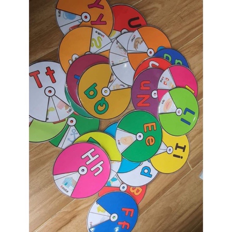 Bảng chữ cái tiếng việt Đồ chơi giáo dục sớm montessori vòng xoay cho bé