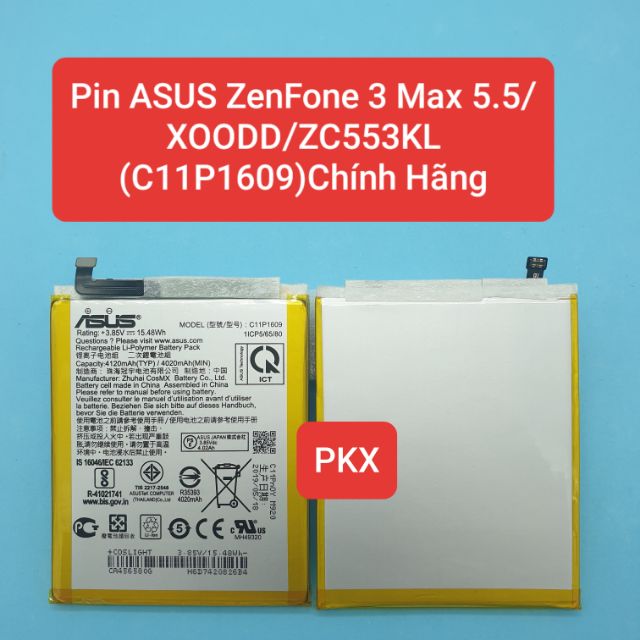 Pin Asus Zenfone 3 Max 5.5/XOODD/ZC553KL/C11P1609, Chính Hãng