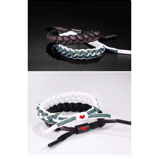 Vòng tay nam nữ UNISEX dây bện trái tim, vòng tay thời trang phong cách Hàn Quốc