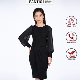 Áo sơ mi nữ dài tay họa tiết hoa đen BAS92354 - PANTIO