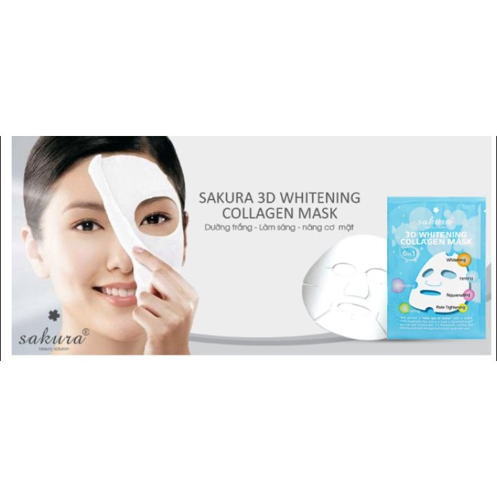 Mặt Nạ Làm Trắng Da Sakura 3D Whitening Collagen Mask