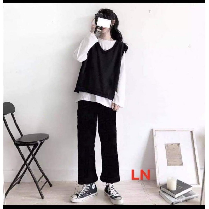 Sét 3 áo gile + xuông + quần rộng dài DA7