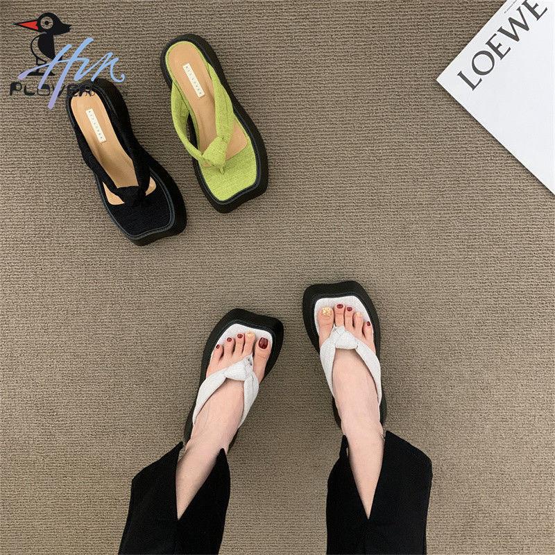 Dép Xỏ Ngón Đế Dày Phong Cách Retro 2022 Thời Trang Đi Biển Cho Nữ