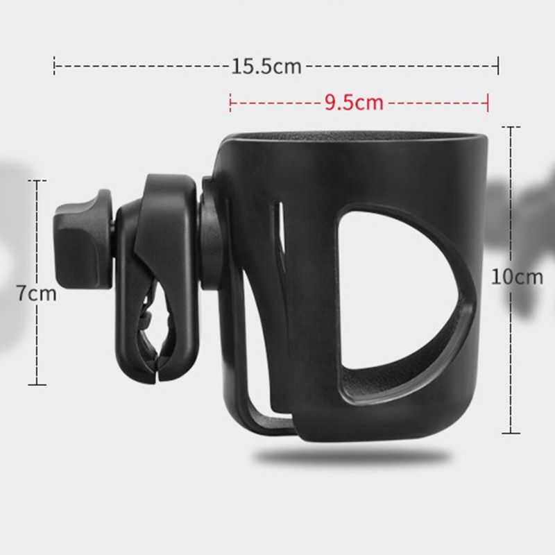 Giá Đỡ Cốc Nước 360 Độ Bằng ABS Màu Đen / Xám Tiện Dụng Cho Xe Đẩy Em Bé