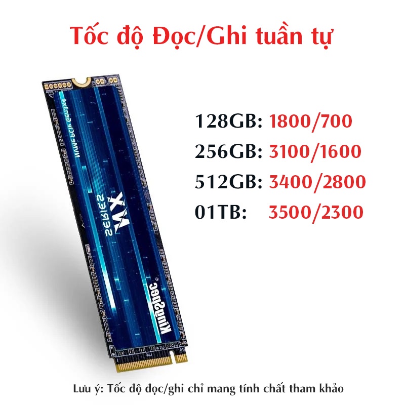 Ổ cứng SSD M2 NVMe KingSpec NX Series 2280 M.2 PCIe | 128Gb 256Gb 512Gb