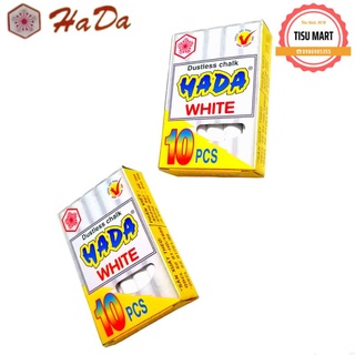 Phấn viết bảng Trắng / Màu - Phấn không bụi HADA (10 viên)